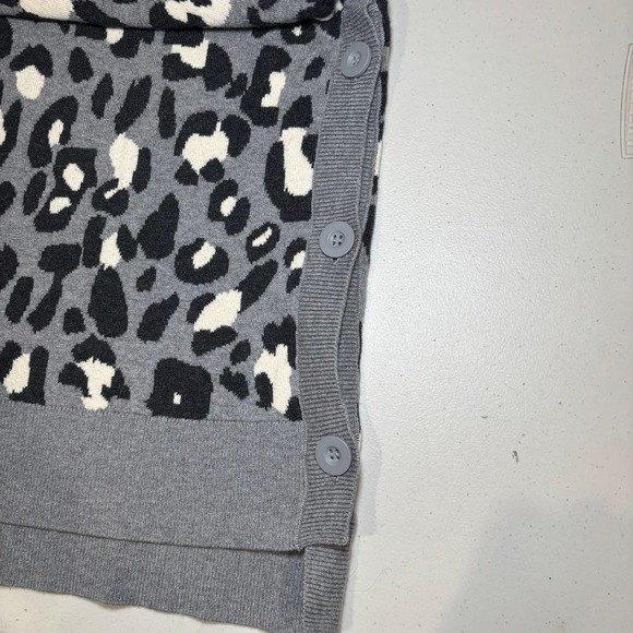 Stella‎ & Dot Gray Black White Animal Print Sweater 2X Wool Blend Heavy - Picture 5 of 9